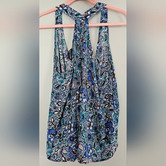 EXPRESS BLUE FLORAL TOP - Picture 7 of 7